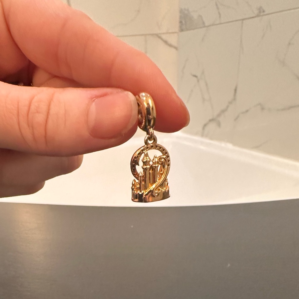 Pandora Disney Fantasyland Castle Dangle Rose Gold Charm - Picture 3 of 9